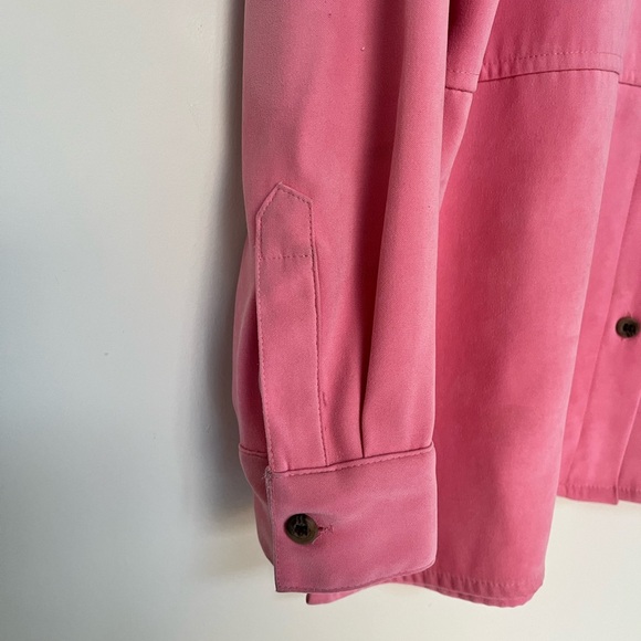 Vintage 80’s ~ Crazy Horse ~ Liz Claiborne Faux Suede Feel Pink Shacket ~ Medium - Picture 7 of 8